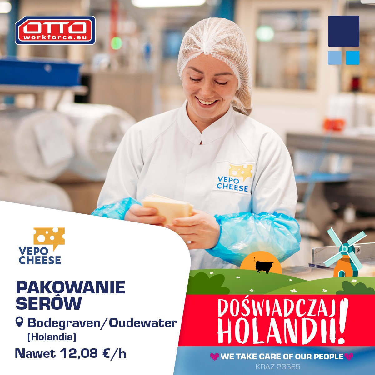 Doświadczaj Holandii. Super praca w VEPO CHEESE!