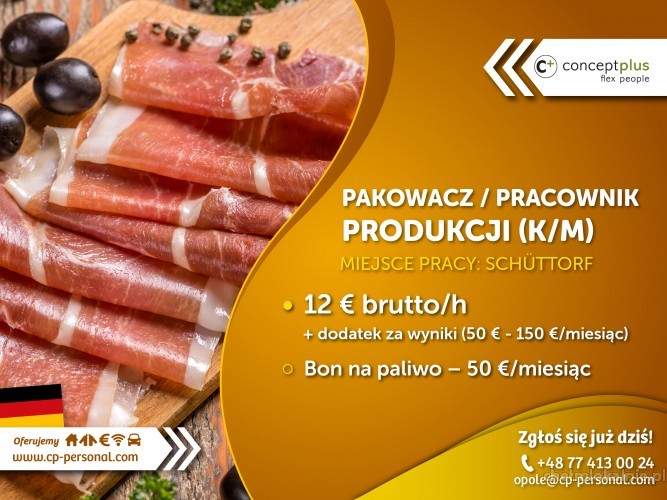 Pakowacz/Pracownik produkcji (k/m) - 12 €  Schüttorf