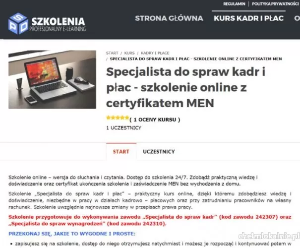 Kurs Specjalista ds. kadr i płac online