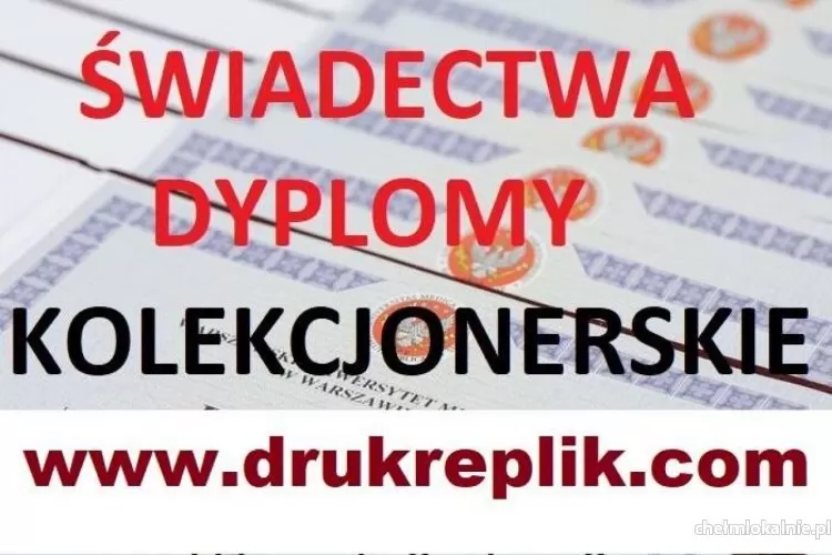 Świadectwo szkoły średniej z maturą + wpis i dyplomy